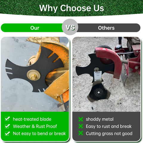 Black powder-coated surface on Fixirons blades resists weather and rust