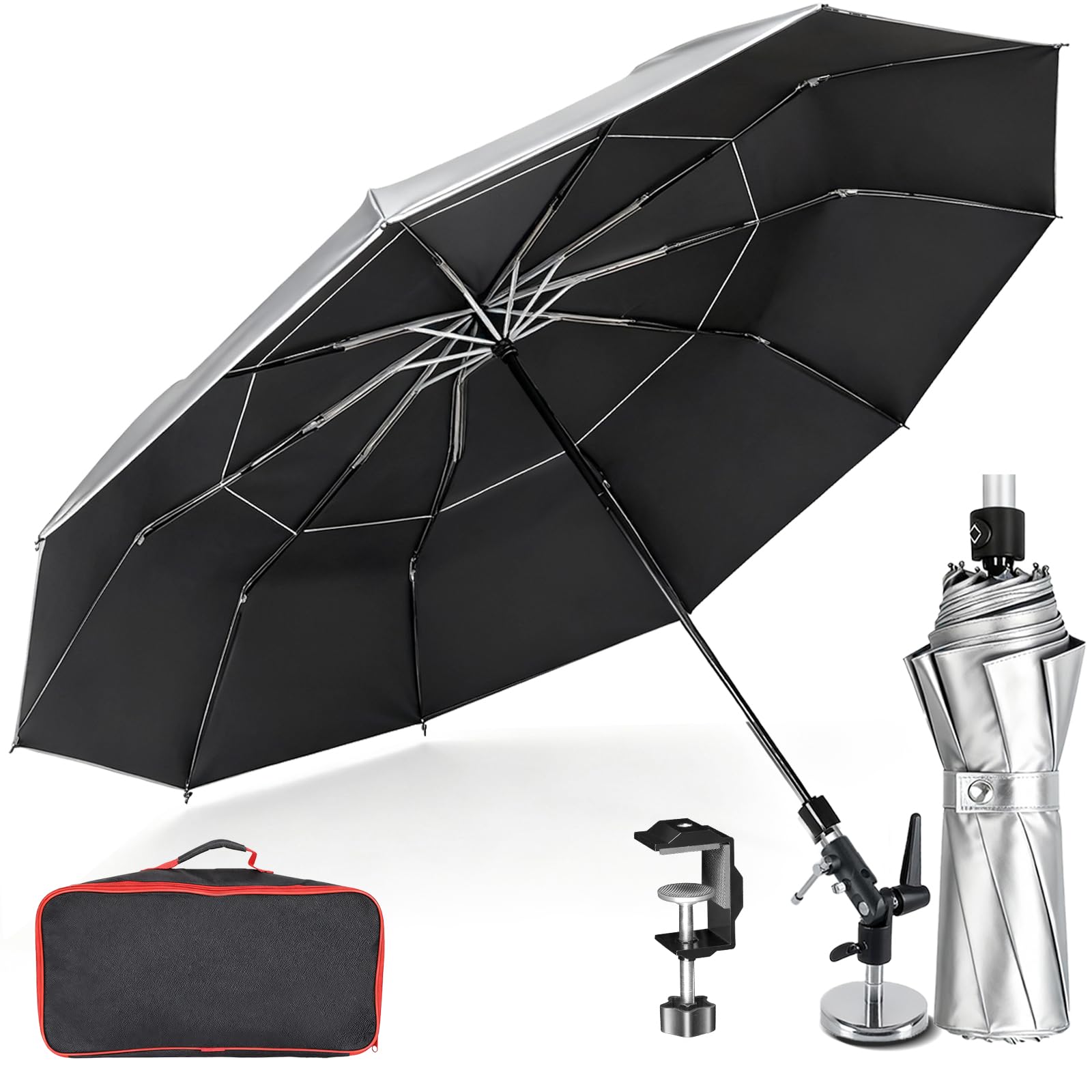 FixOasis 60-inch HVAC umbrella with magnetic base providing reliable shade on metal surfaces.