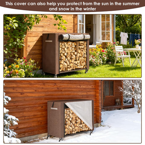 Fixwal firewood cover easy-installation for quick outdoor storage
