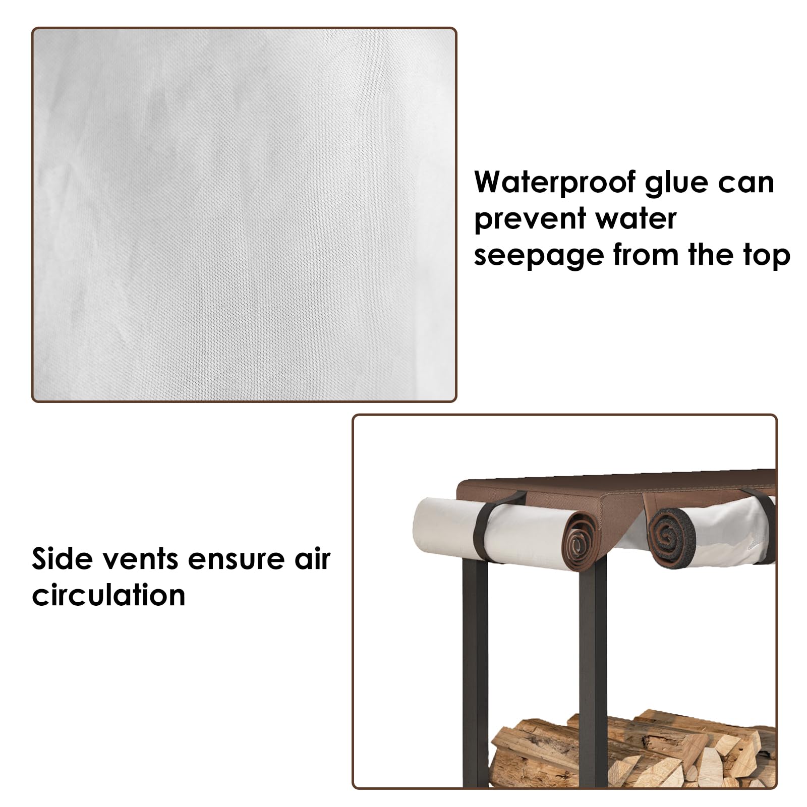Fixwal firewood cover ventilation sides promote airflow to avoid dampness