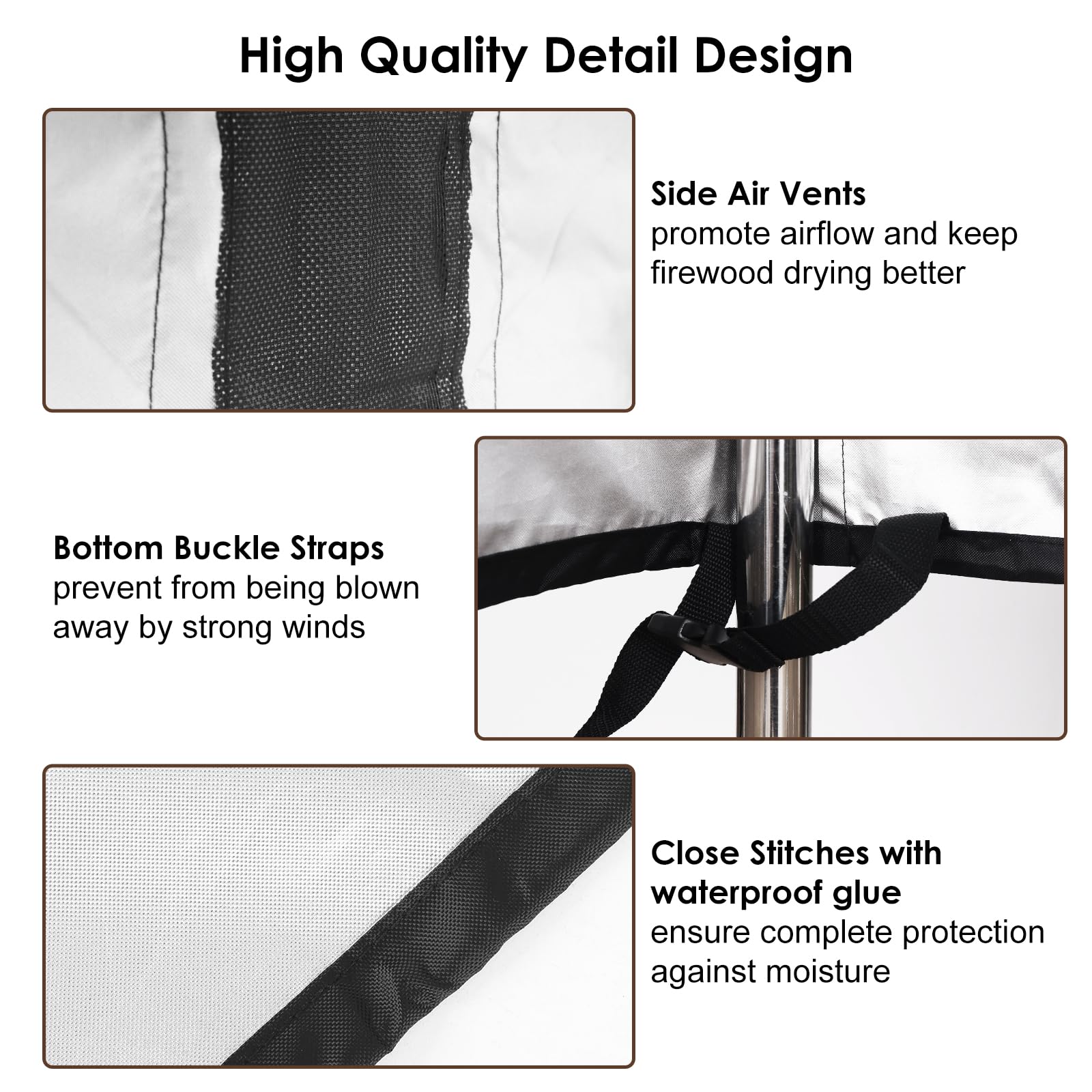 All-season weatherproof Fixwal cover protecting outdoor wood storage