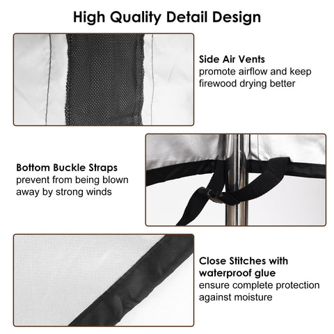All-season weatherproof Fixwal cover protecting outdoor wood storage