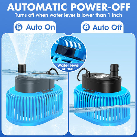 FizZeal pool cover pump delivers 850 GPH for fast cover drainage