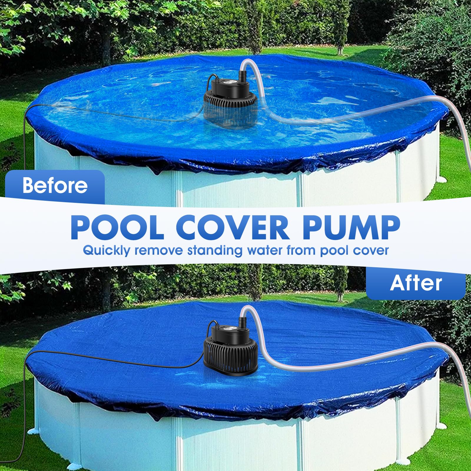 FizZeal pool cover pump includes a debris-reducing filter bag