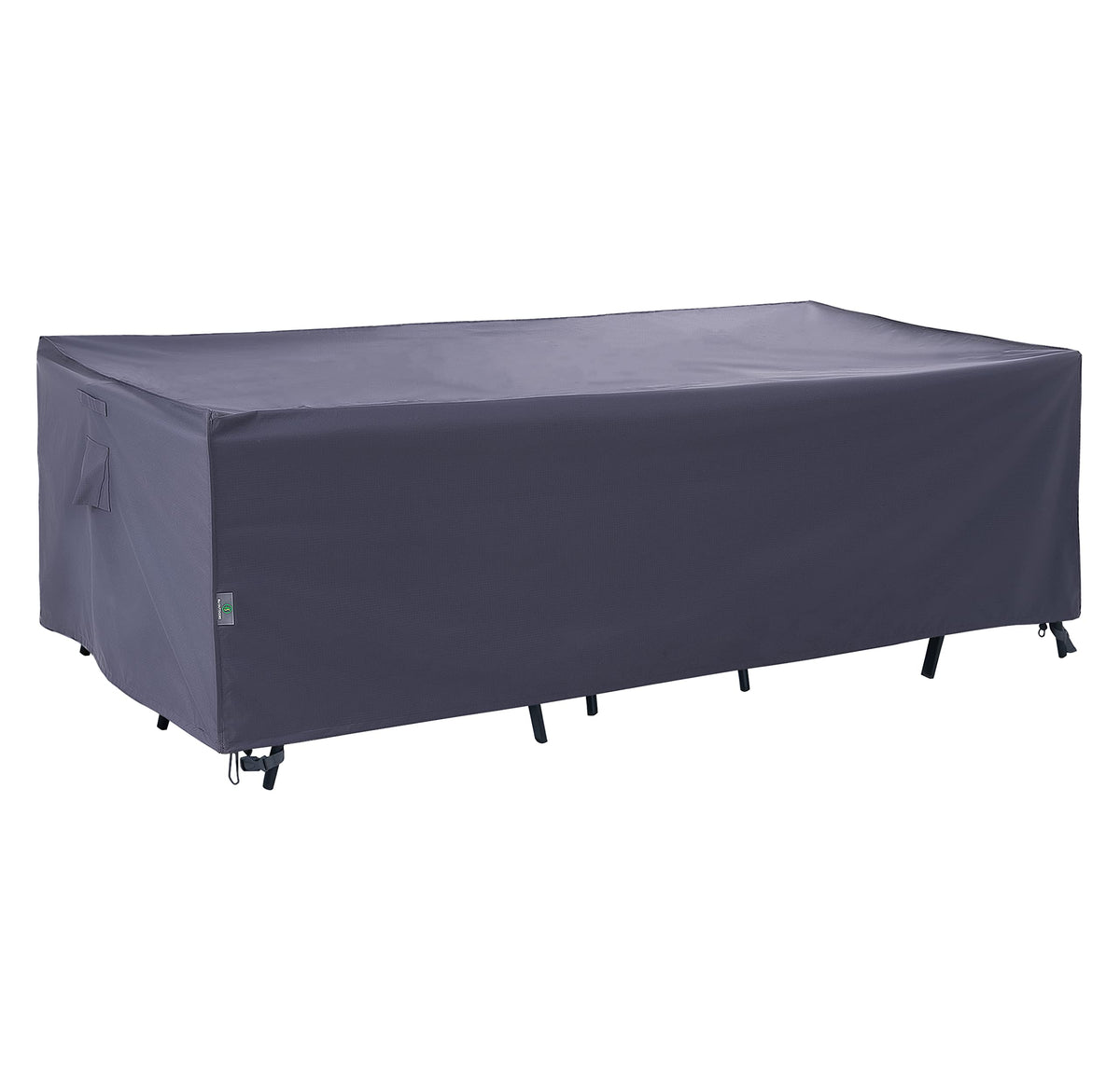 F&J Outdoors heavy-duty cover shields an extra-large patio set from sun and rain