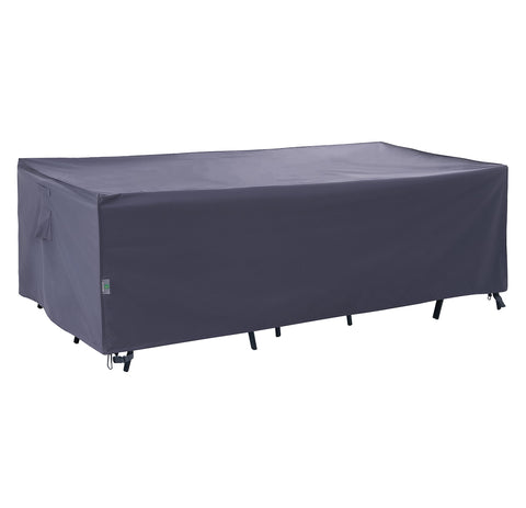 F&J Outdoors heavy-duty cover shields an extra-large patio set from sun and rain