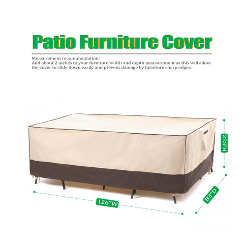 F&J Outdoors xl cover side view illustrating wide coverage for furniture