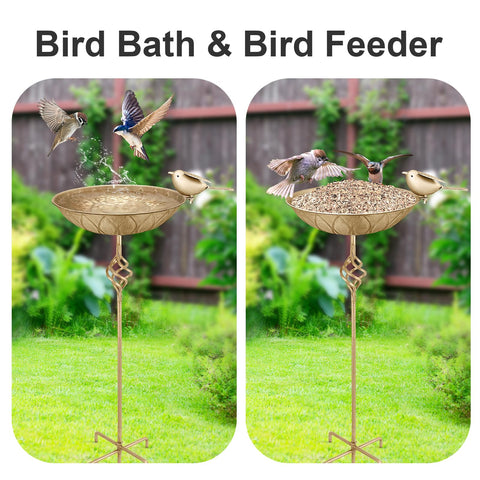 FJJYGYP metal bird feeder base with 5-prong stability supports weather.