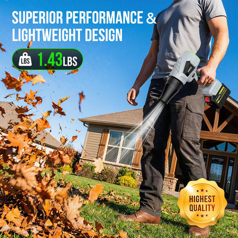 FJPTU extended nozzle reaches gutters and tight spots for thorough blowing.