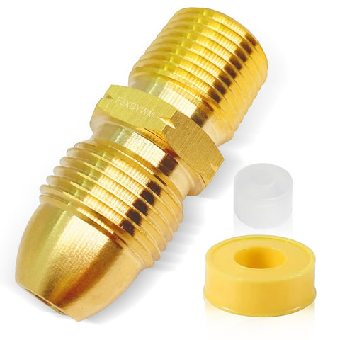 FJXBYWM brass propane adapter supports grills, heaters, and smokers for flexible outdoor cooking.