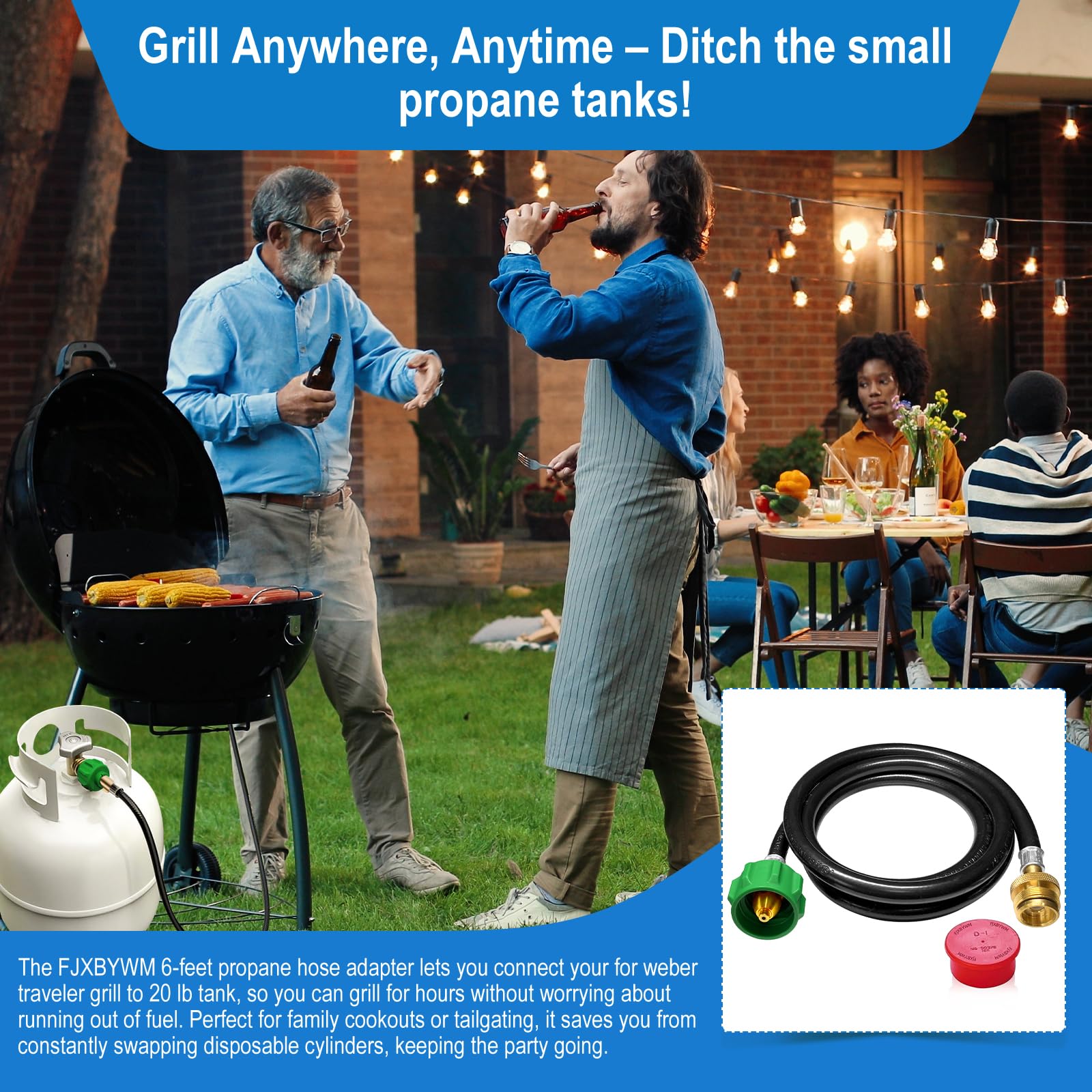 FJXBYWM triple-layer durability resists weather and heat for outdoor cooking.