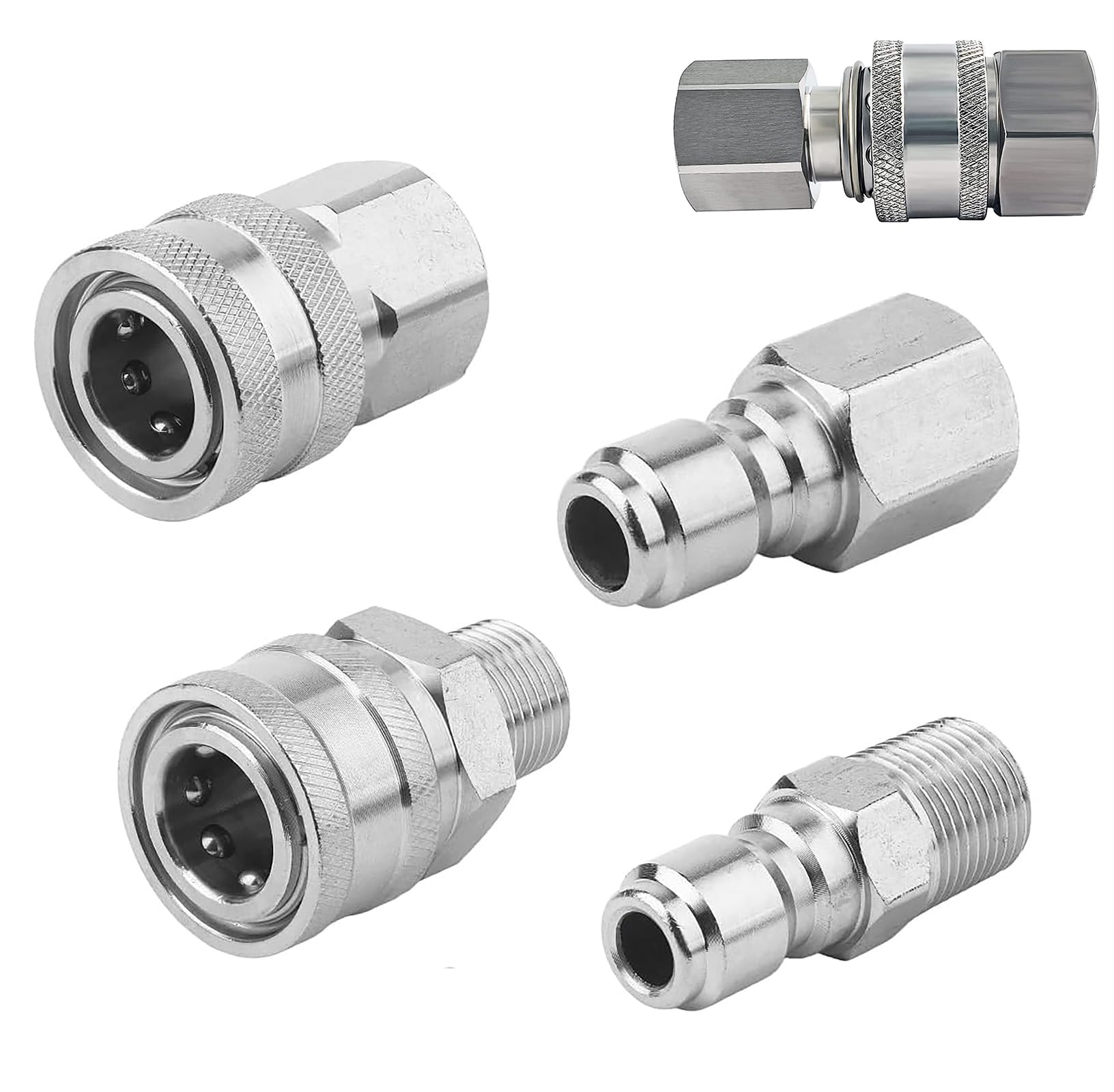 FKKWUOT 3/8 quick connect fittings assembly enables fast nozzle swaps on pressure washers.