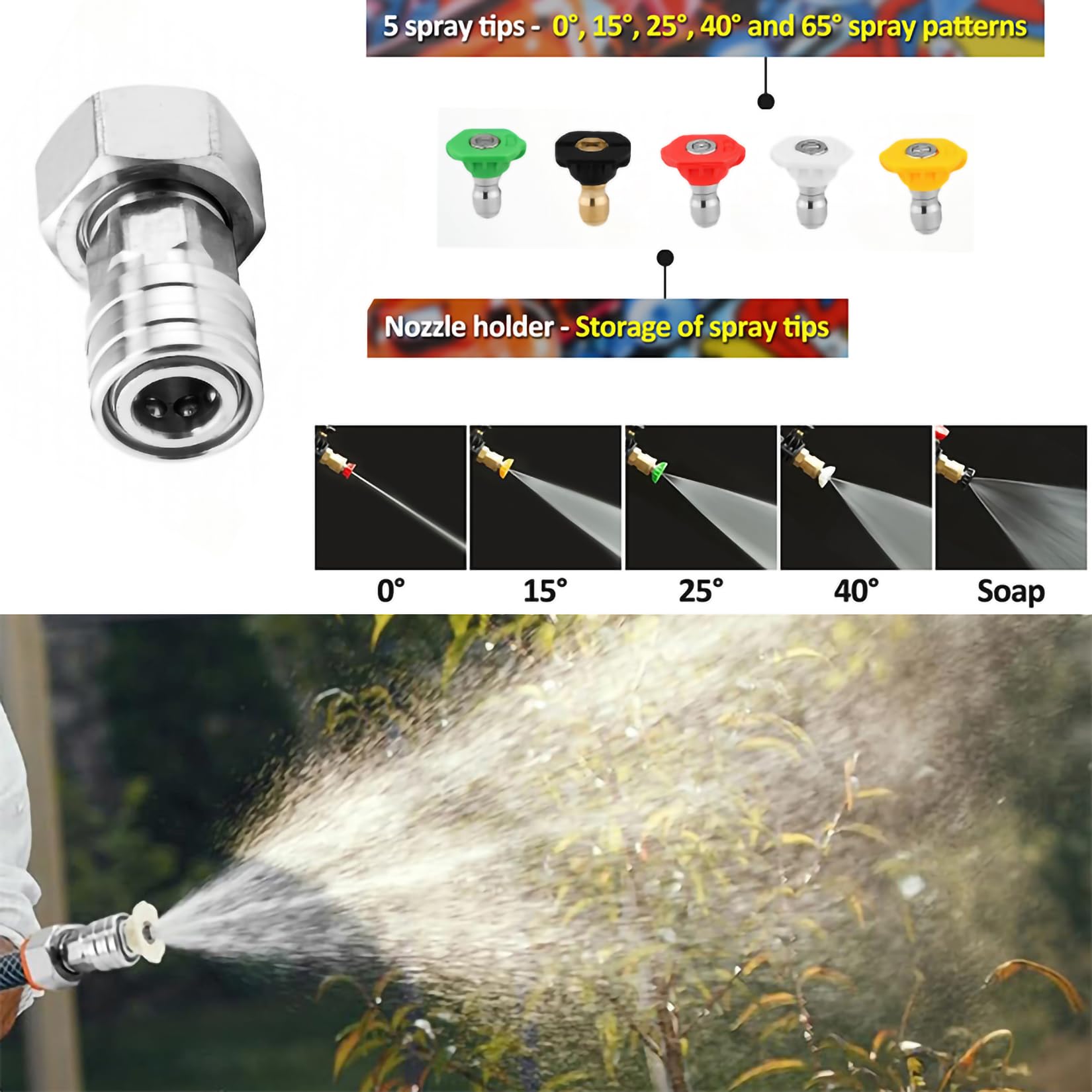 FKKWUOT red 0-degree nozzle for precise high-pressure cleaning.