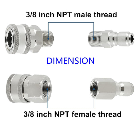 FKKWUOT wide compatibility with NPT connectors for hoses and wands.