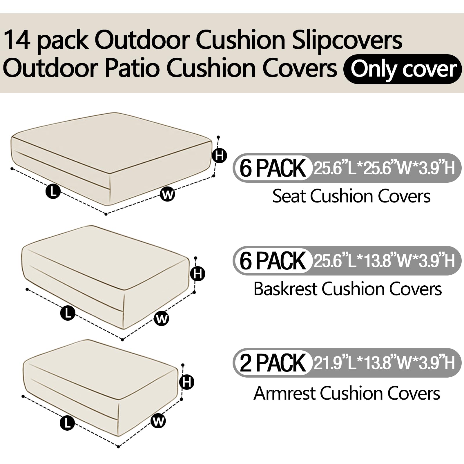 FKSLIFE outdoor cushion cover displaying waterproof material to keep cushions dry