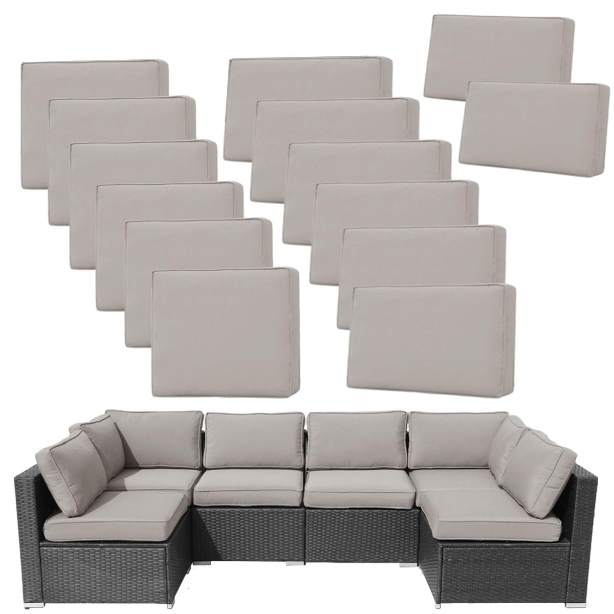 FKSLIFE seat cushion cover in light gray fits standard cushions and protects against wear