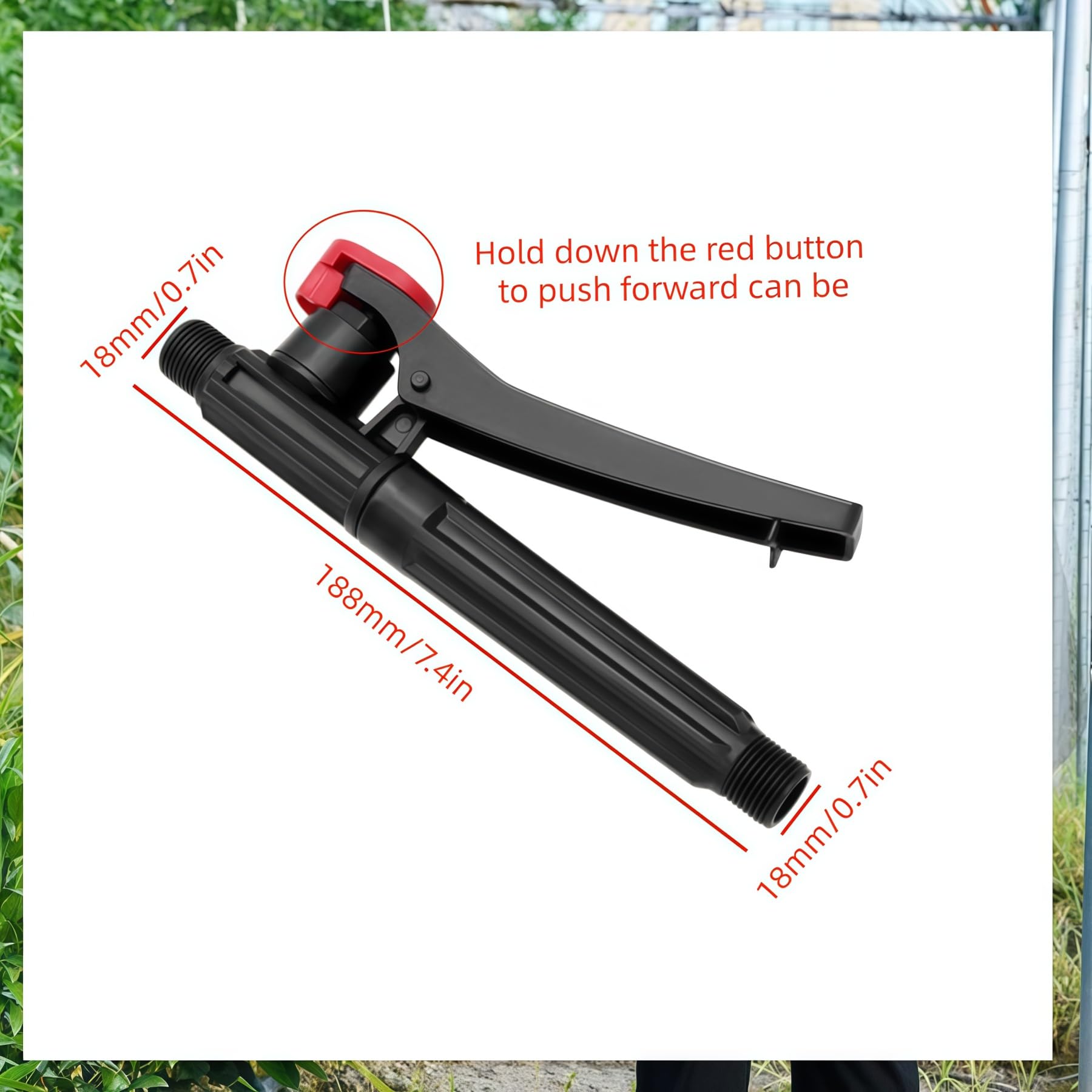 FKUMLUN backpack sprayer parts trigger handle side view, one-handed operation ready for quick tasks.