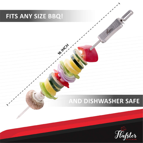 FLAFSTER KITCHEN patented push bar keeps ingredients in place while grilling.