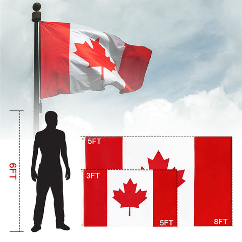 FLAGBURG Canada flag with canvas header and brass grommets for durable mounting.