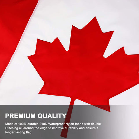 FLAGBURG Canada flag’s fly hem uses triple stitching for added longevity.
