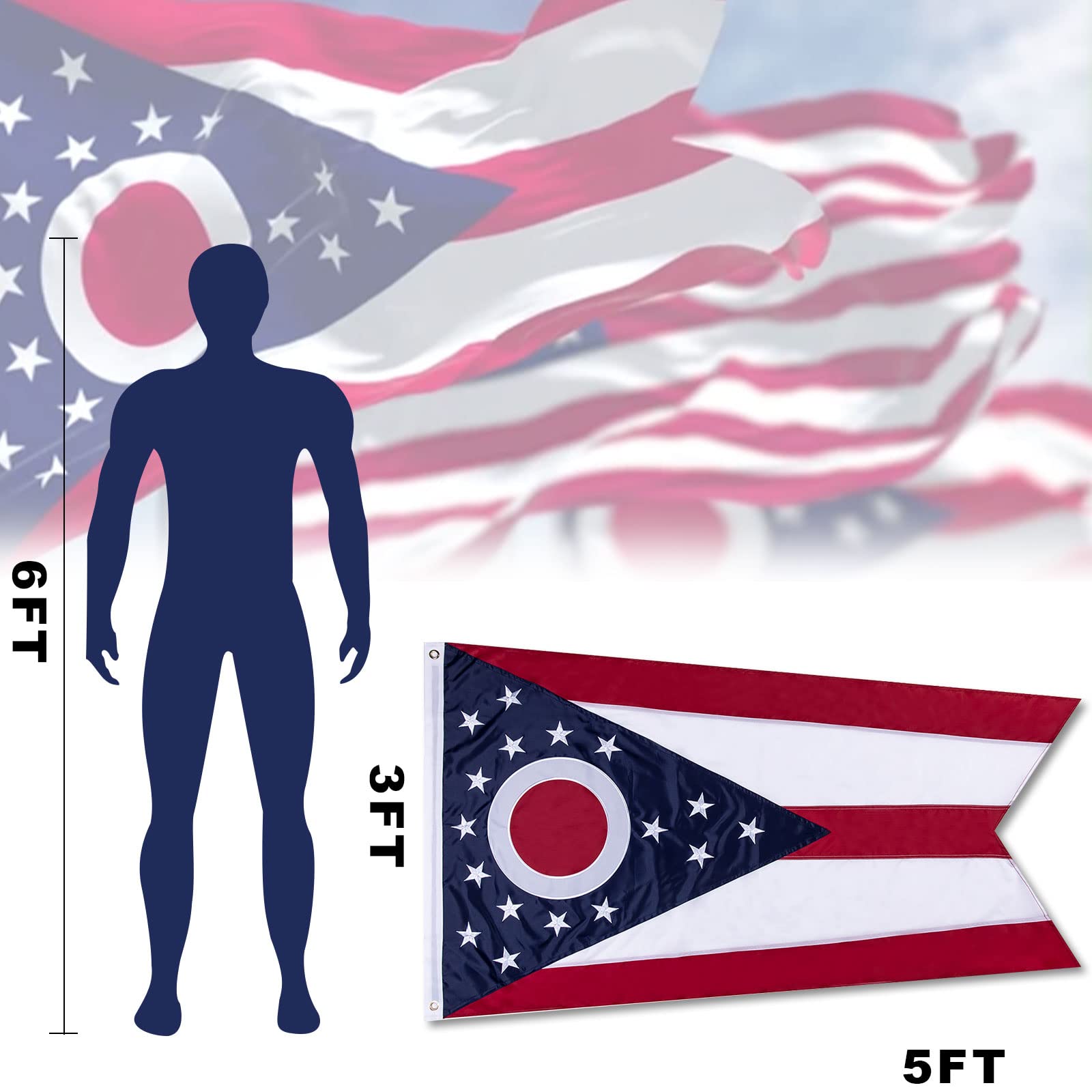 Flagburg 210D nylon flag stands up to harsh weather