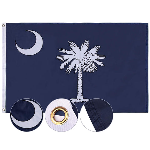 Flagburg South Carolina flag 3x5 outdoor display with durable nylon for weather resistance