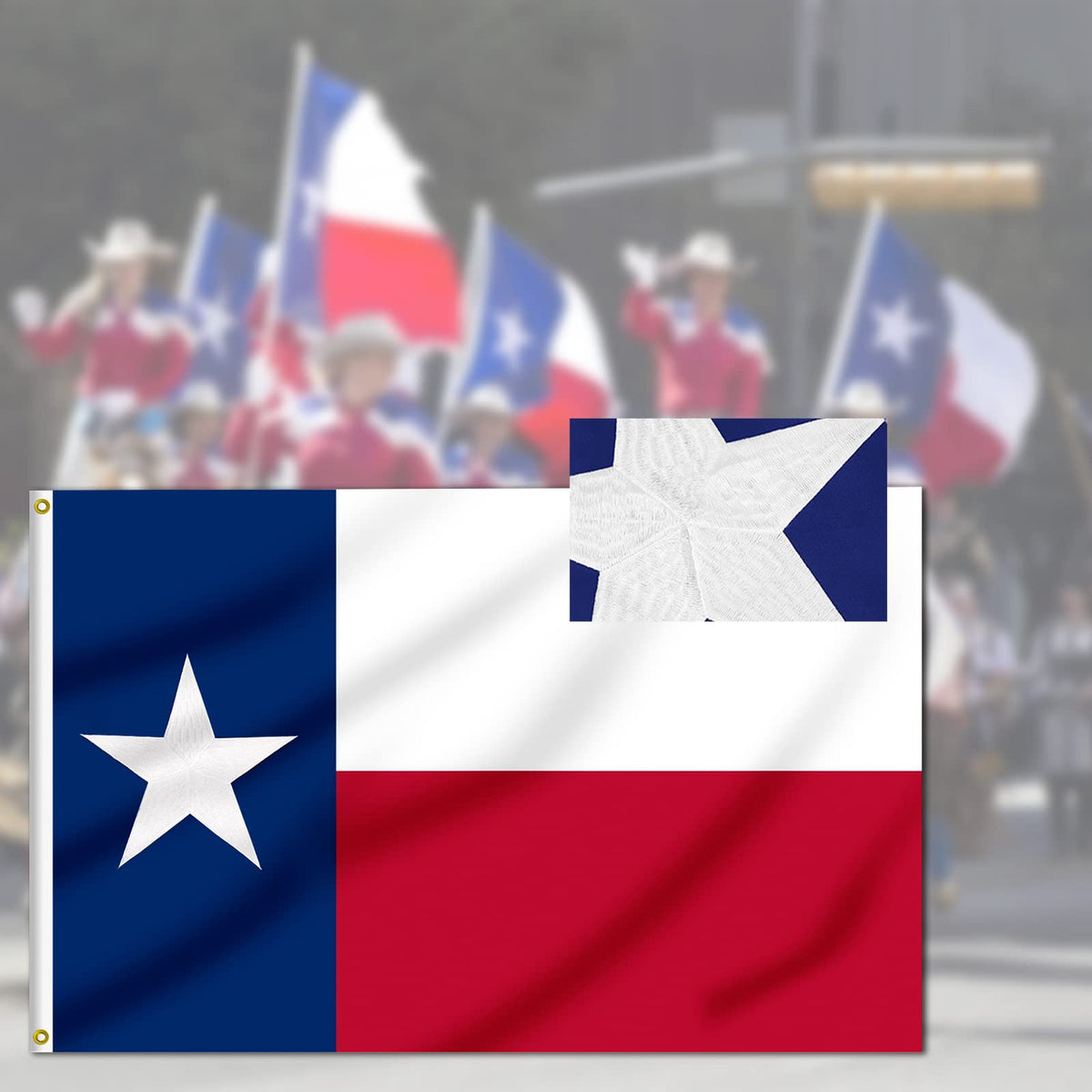 Flagburg Texas flag 5x8 outdoor display for pride and durability.