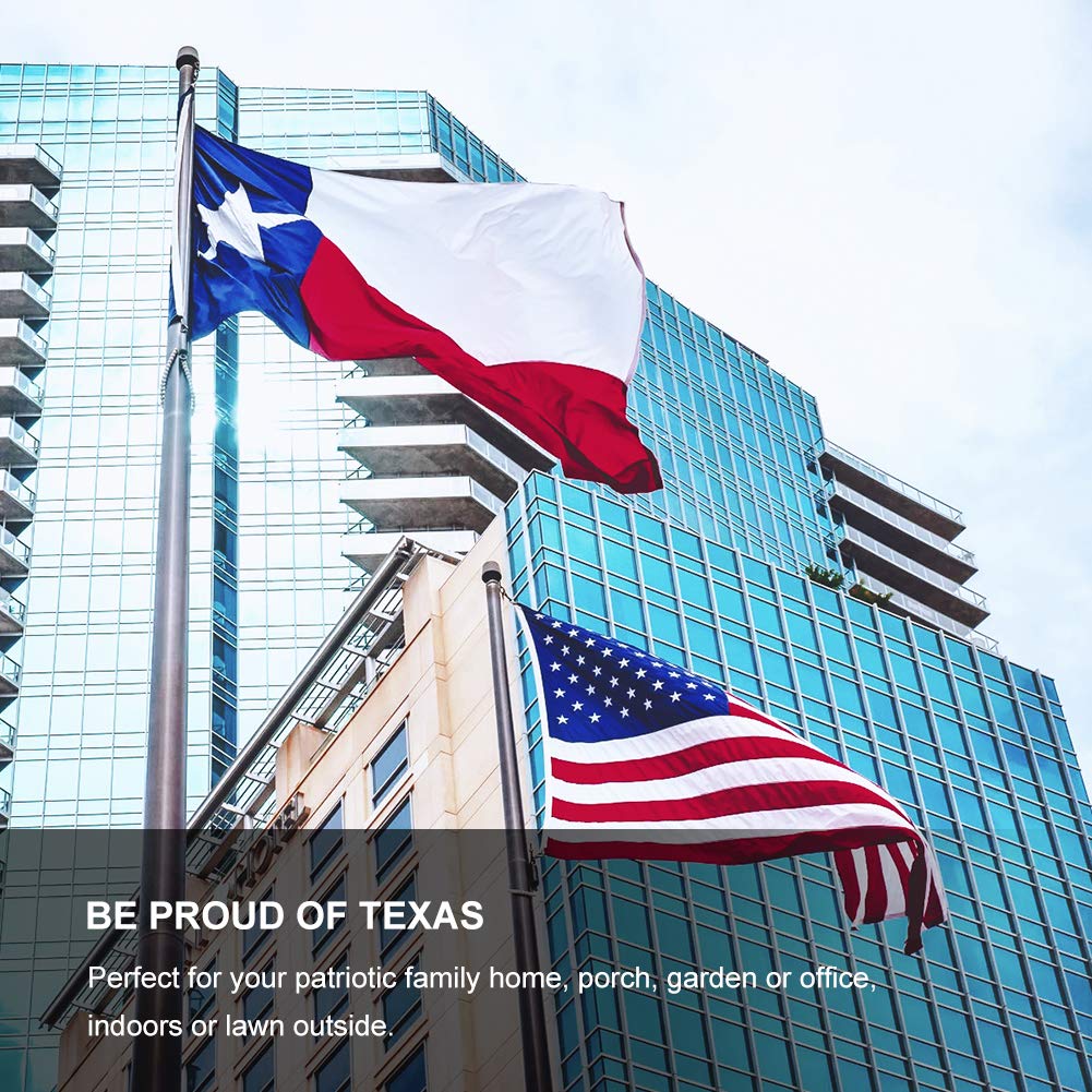 Flagburg Texas flag ready for porch, lawn, or office display.