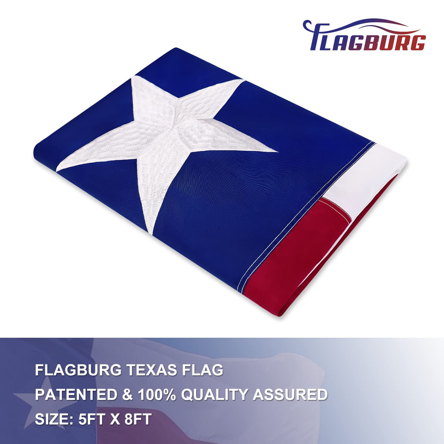 Flagburg sewn stripes detail shows reinforced stitching for durability.