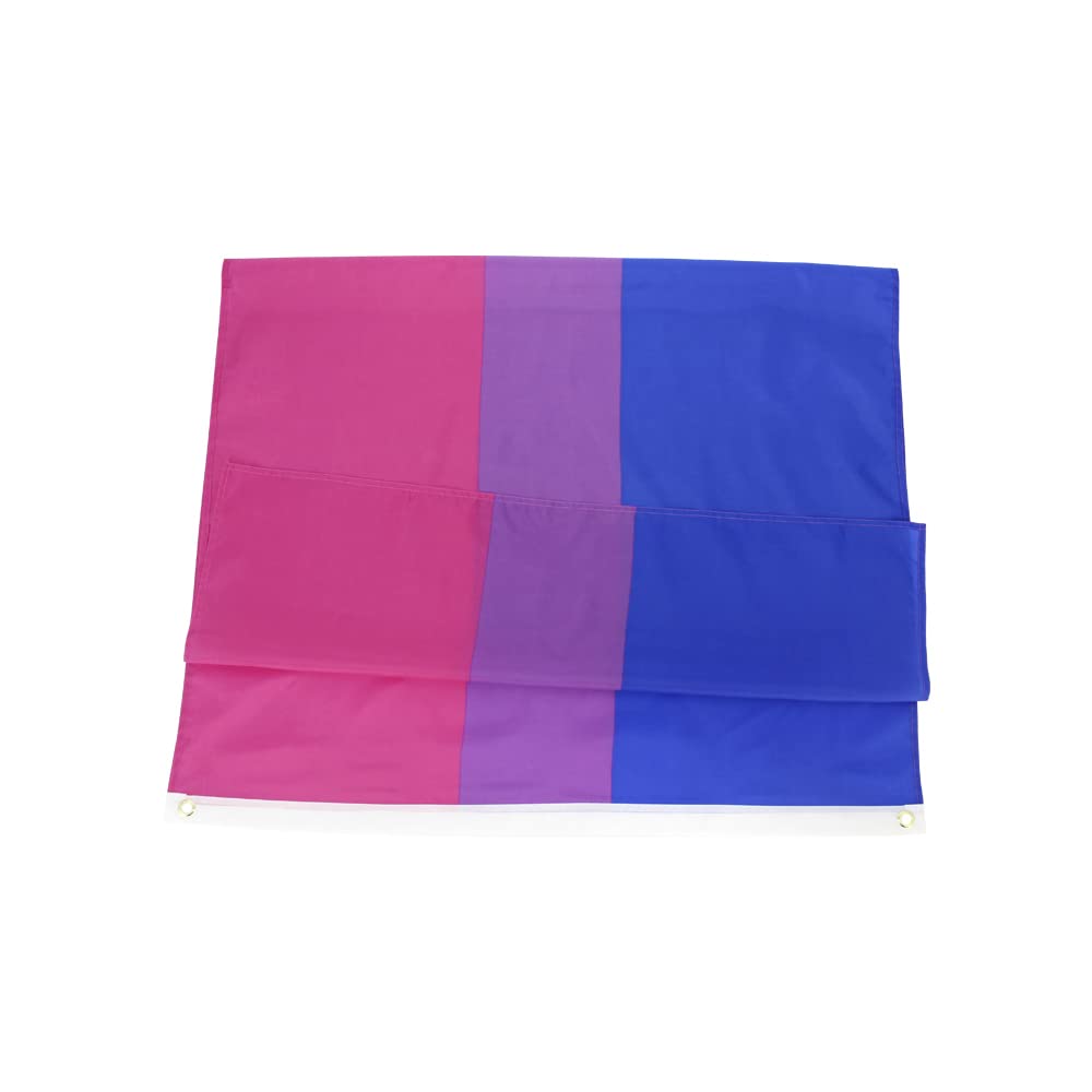 FLAGLINK Bisexual Pride Flag edge stitching highlighting durability