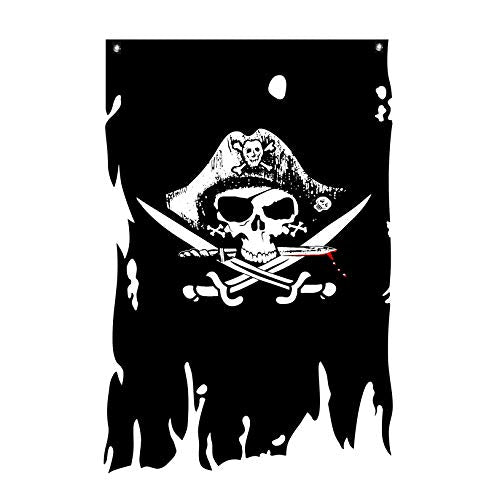 Flaglink Dead Man's Chest flag with skull and bones for outdoor pirate-themed decor