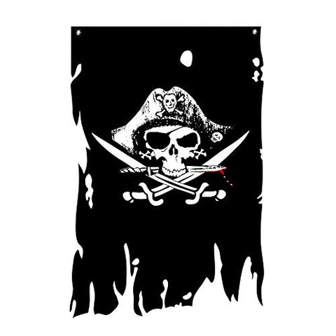 Flaglink Dead Man's Chest flag with skull and bones for outdoor pirate-themed decor