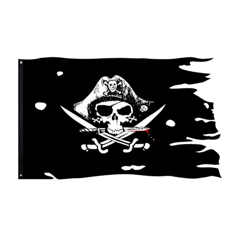 FlagLink Dead Man's Chest skull flag for outdoor pirate decor.