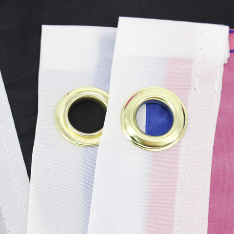 Flaglink flag with double stitching for enhanced durability and edge resilience.