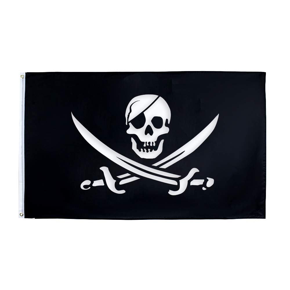 FLAGLINK Jack Rackham Flag - pirate Jolly Roger banner for outdoor display.
