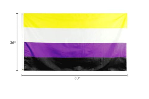 Flaglink Nonbinary Pride Flag with brass grommets for reliable mounting.