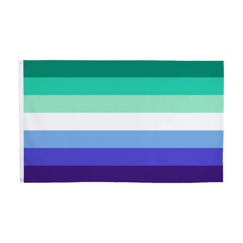 FLAGLINK Vincian flag blue banner front view for outdoor Pride display.