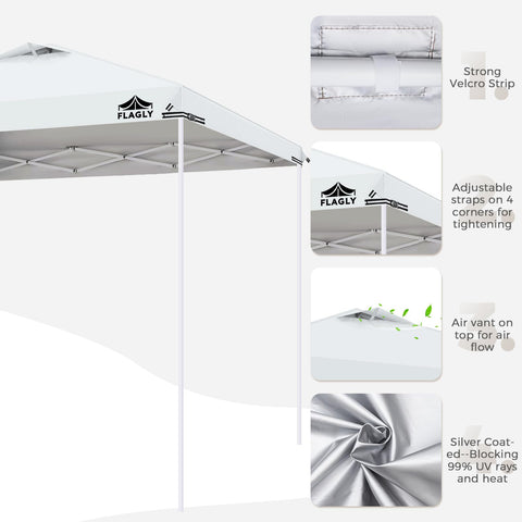 FLAGLY dual roof vents improve airflow and wind stability for outdoor setups