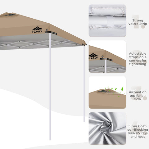 Flagly dual-vent roof design improves stability in wind.