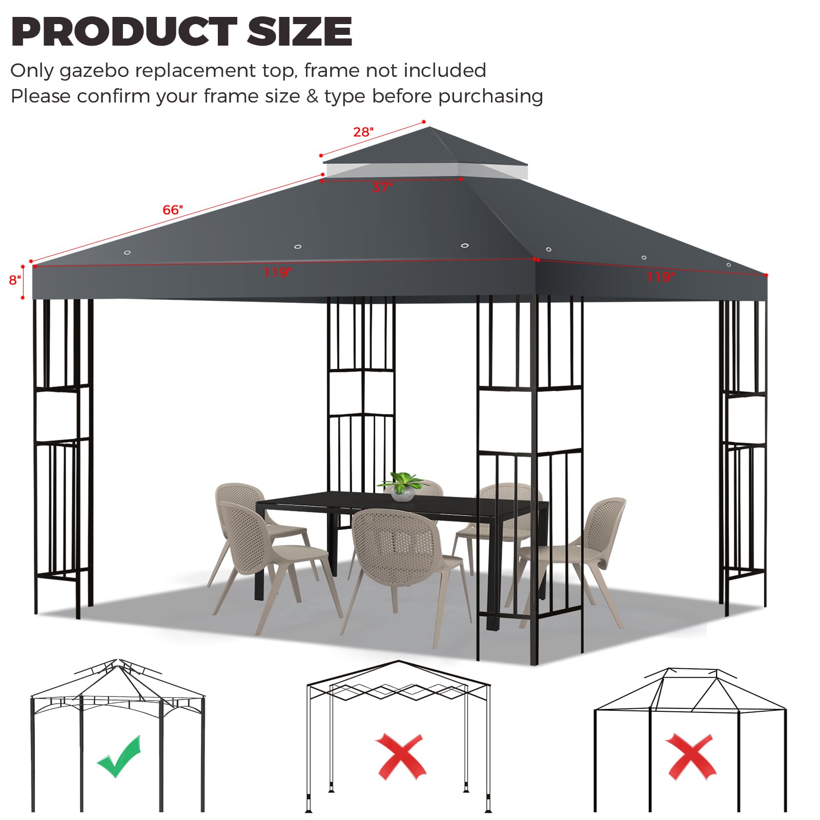 FLAGLY double-layer roof with mesh ventilation improves airflow during outdoor gatherings.
