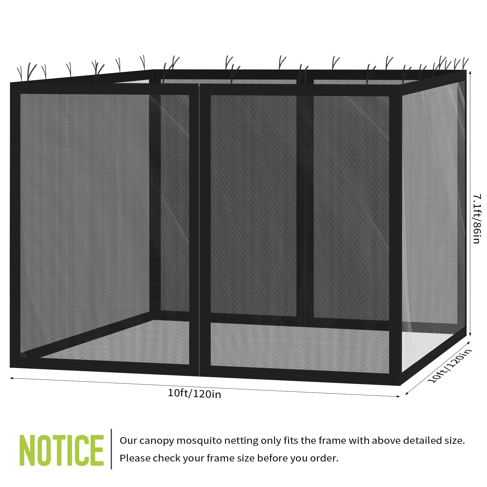 FLAGLY netting with smooth zipper doors for easy guest access