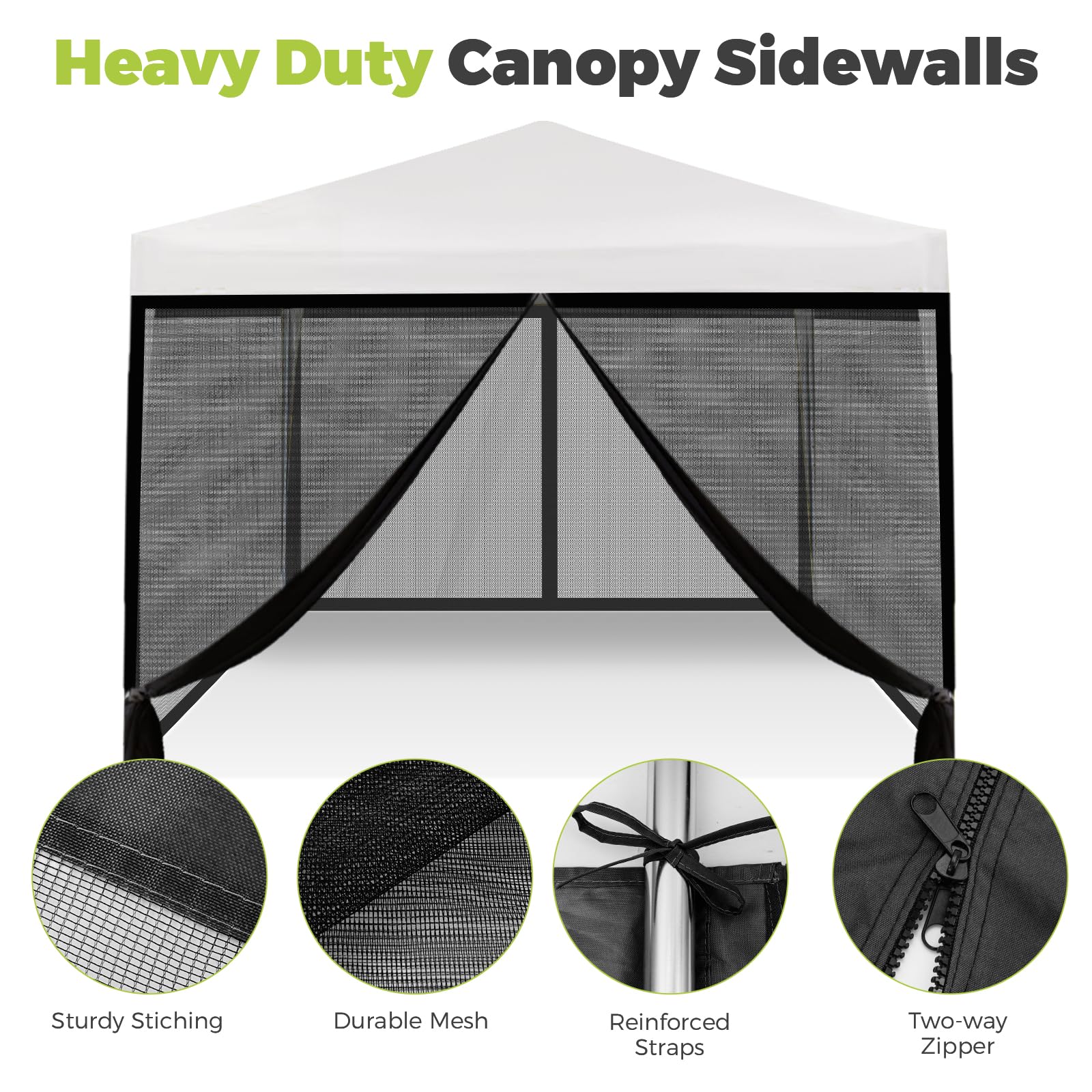 FLAGLY netting secures canopy for windy outdoor sessions, reducing movement