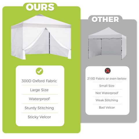 Flagly black sidewalls add a professional booth aesthetic.