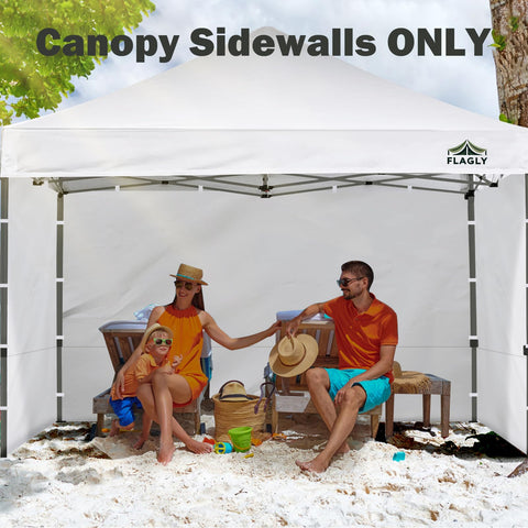 Flagly three-panel packaging enables easy setup and privacy at events.
