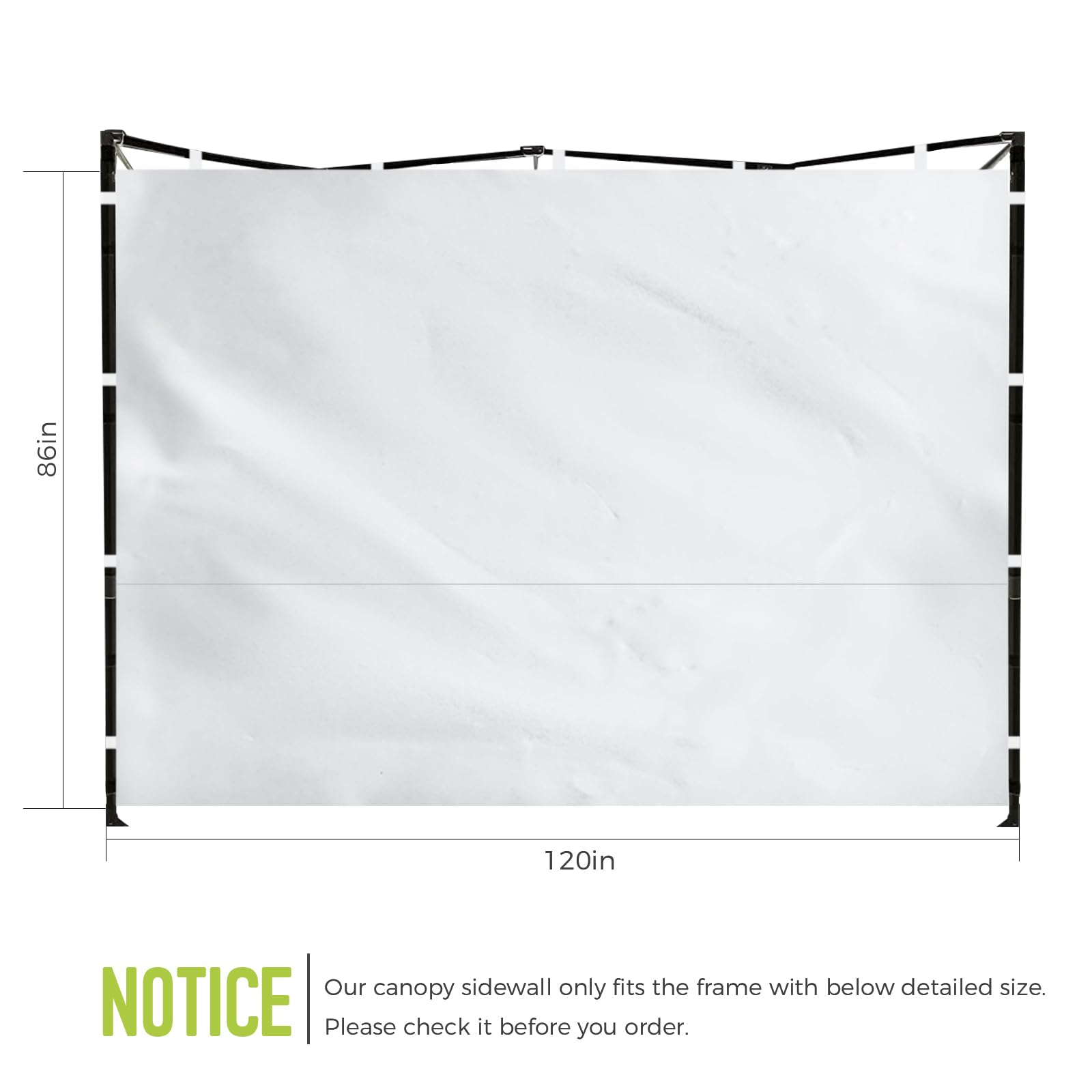 Flagly sidewall features zipper connectors for seamless expansion.