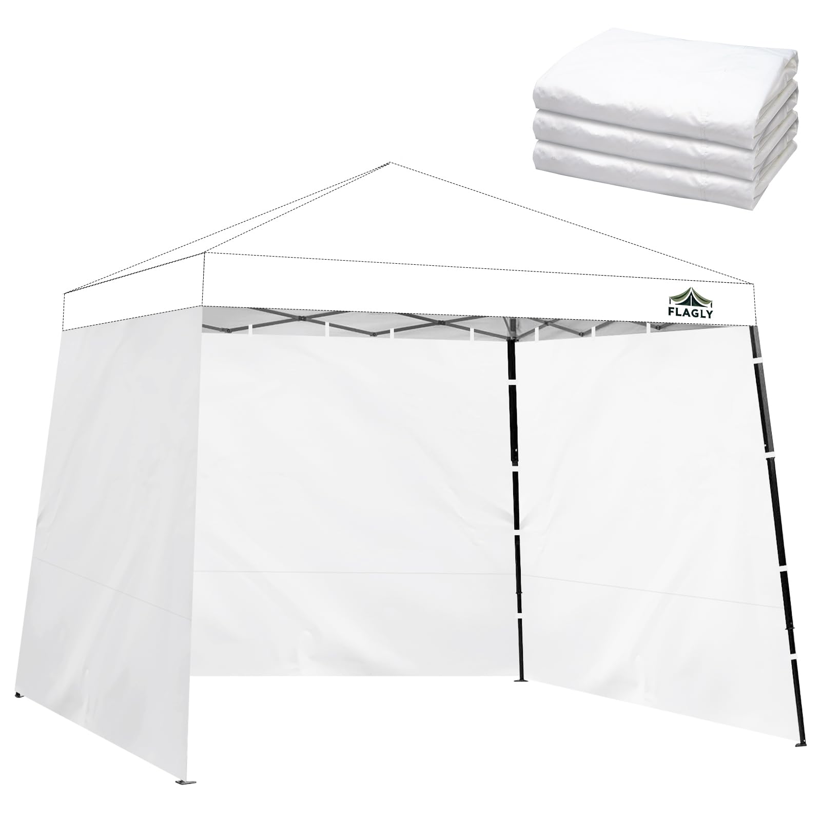 FLAGLY Slant Leg Canopy Sidewall 3-Pack 86x120 for private outdoor shade and protection