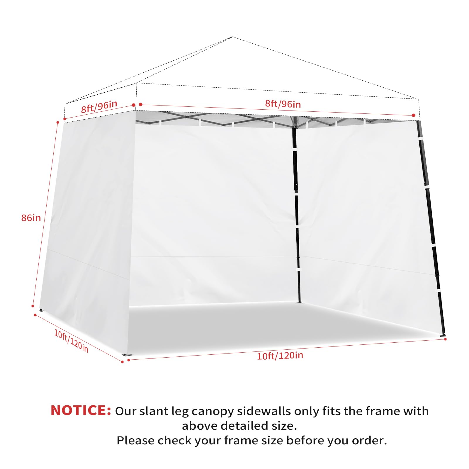 FLAGLY solid sidewall 86x120 for durable privacy at events