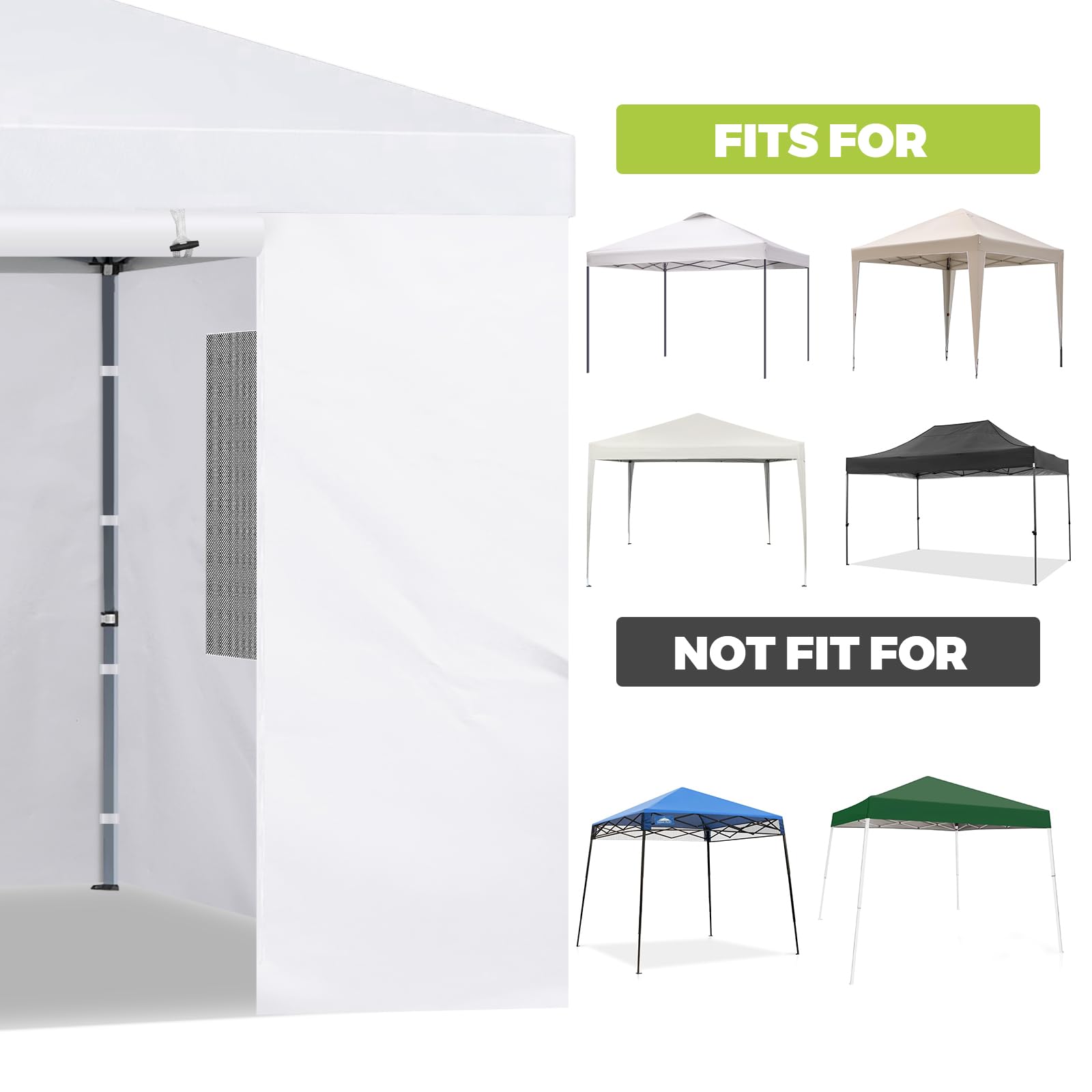 FLAGLY Velcro installation for easy, tool-free attachment to canopy frames.