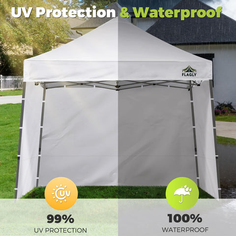 FLAGLY sidewall with zippered entrance enables easy access