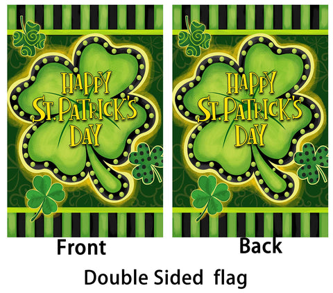 Flagmax double-sided shamrock flag clearly visible from both sides.